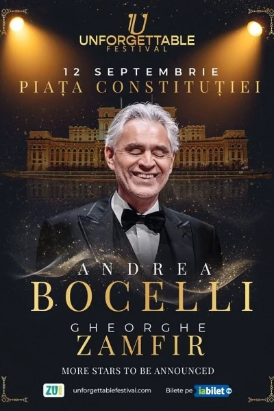 afis andrea bocelli unforgettable festival bucuresti 2025 Unforgettable Festival 2025 - Nikos Vertis & Andra